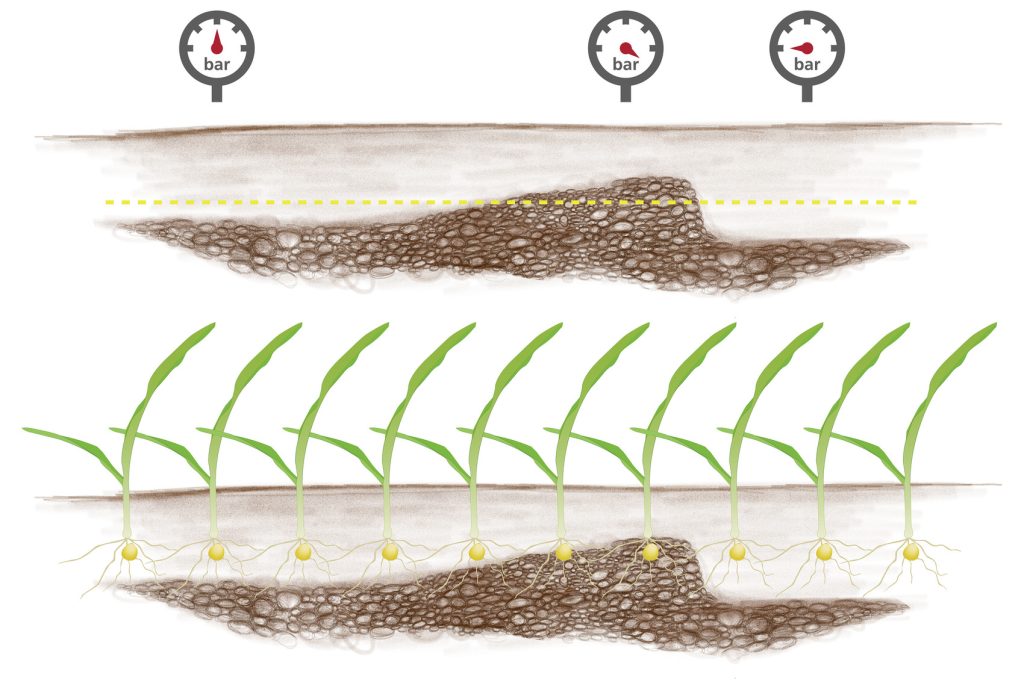 Dzięki AutoForce: optymalny nacisk – optymalna głębokość siewu